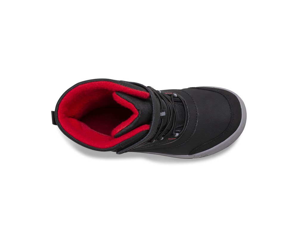 Botas Criança - Merrell Snow Storm Waterproof - Pretas/Cinzentas/Vermelhas - LYO897563